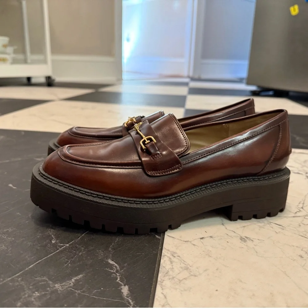 Sam Edelman Laurs Spiced Brandy Leather Loafers | Size 8.5 | EUC - Picture 2 of 6